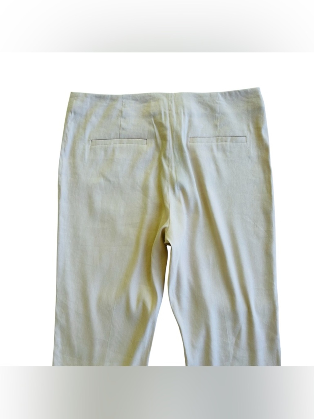 ANTONIO MELANI Kendall Beige Linen Blend Flare Leg Slacks Pants Sz 12 Large NWT - Picture 8 of 12